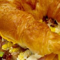 Fully Loaded Croissants · Eggs cheese potato bacon chives
