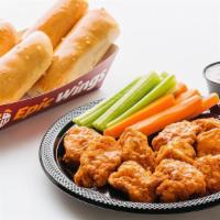 10 Pc Boneless Wings Meal · Includes 10 boneless wings tossed in your choice of sauce, 4 oven-fresh breadsticks, 12 vegg...