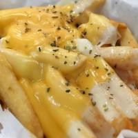 Cheese Fries · Crispy seasoned fries covered with melted provolone cheese & American cheese.