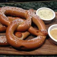 Pretzel A La Soft · You get 2 but feel no need to share served with honey mustard and homemade cheese sauce