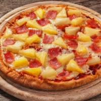 Hawaiian Pizza · Tropical twist style pizza with our pizza sauce topped with ham, pineapple chunks and an ext...
