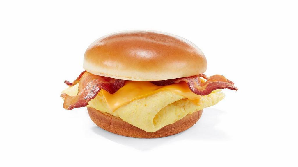 Classic Breakfast Sandwich · Scrambled eggs, custom-cured hickory-smoked bacon & American cheese on a grilled brioche bun.. Available for IHOP ‘N GO only. Not available for dine-in.