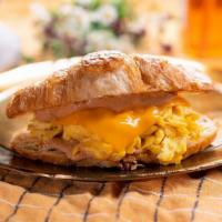 Cafe Breakfast Croissant · cheddar, egg, bonita sauce, croissant