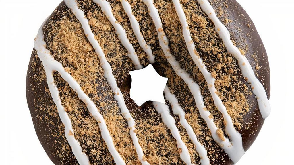 S'Mores · Chocolate icing, graham cracker crumbs, marshmallow drizzle