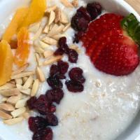 Oatmeal · Topped with dried apricots, cranberries, and almonds