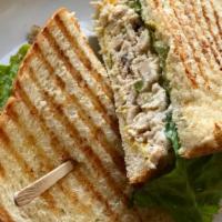 Chicken Salad Sandwich · Our home made classic chicken salad sandwich pressed on the grill