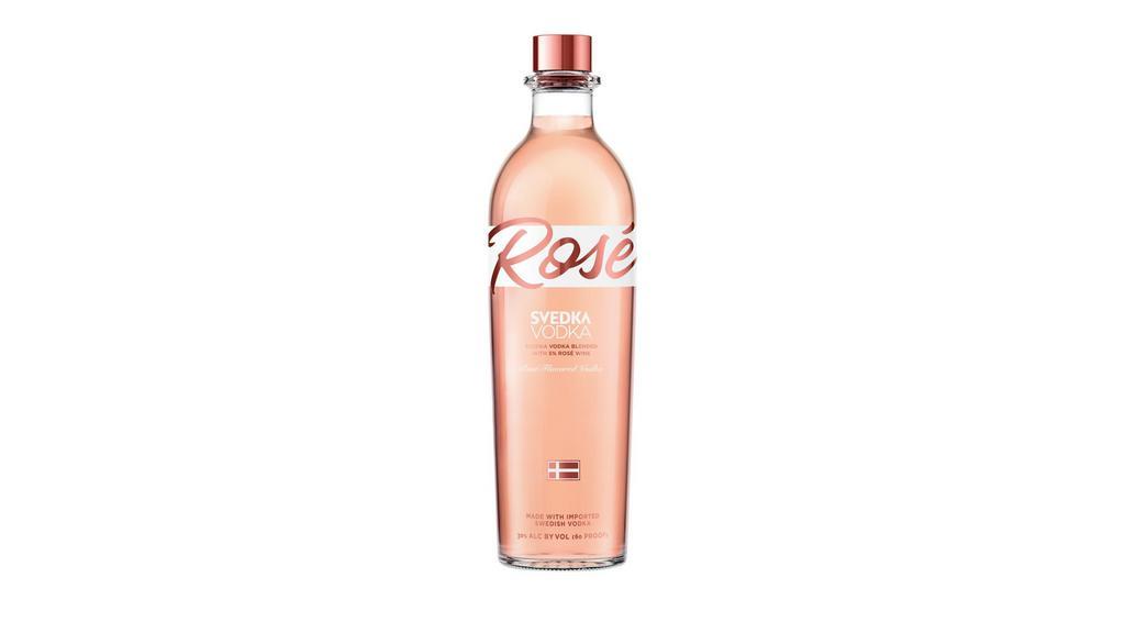 Svedka Vodka Rose (750 Ml) · Blended with 5% rose wine for a sweet and balanced flavor with vibrant fruit aromas, SVEDKA Rose Flavored Vodka is a smooth and easy-drinking vodka. Mouthwatering strawberry and pineapple flavors complement the aromas, while the rose flavor and notes of hibiscus complete the subtle, rounded sweetness of this rose wine vodka. Made with the finest spring water and winter wheat, this SVEDKA vodka is distilled five times to remove impurities, resulting in a clean, clear taste with a balanced body, making it delicious on its own or it countless vodka drinks. Chill this 750 mL bottle of 60 proof vodka and pour over ice, adding a splash of sparkling water to enjoy a unique vodka on the rocks, or mix this distilled vodka into rose drinks and vodka cocktails like the Sbagliato or Smell the Roses. BRING YOUR OWN SPIRIT.® ENJOY RESPONSIBLY. © 2021 Spirits Marque One, San Francisco, CA. Vodka blended with 5% Rose Wine. 30% alc. by vol. (60 proof)