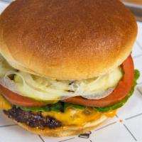 Impossible Burger · House sauce, Leaf lettuce, Roma tomato, pickles, shaved onions, and American cheese.