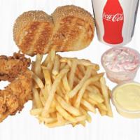 Kids Combo · Mr. Chicken Toast, Fries, 1 Sauce, Coleslaw, and Fountain drink.