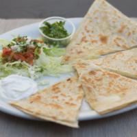 Kid'S Cheese Quesadilla · Served with a side of pinto beans and rice