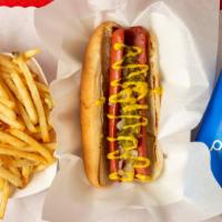 Suzie'S Foot-Long Dogs · Suzie Grills up 100% All-Beef Hot Dog On A Toasted Bun With Mustard, Relish And Onions