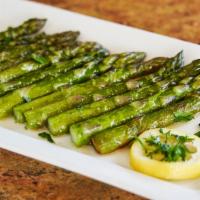 Asparagus · Sautéed in garlic and oil.
