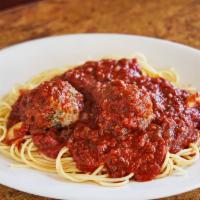 Spaghetti & Meatballs · With marinara sauce.