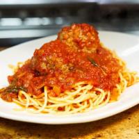 Spaghetti & Meatballs · With marinara sauce.