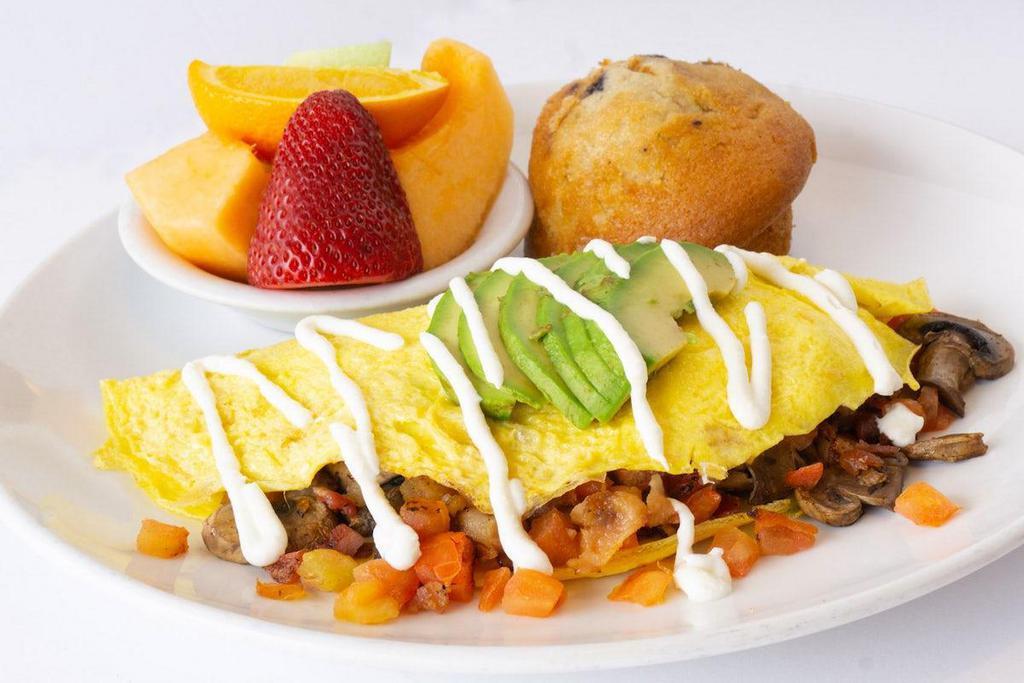 Create Your Own Omelet · Create your own Omelet.  First choose a cheese, then choose your filling and toppings.  Served with your choice of side and bread.