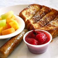 Kids French Toast Sticks · French Toast sticks with choice of 2 sides and a drink.