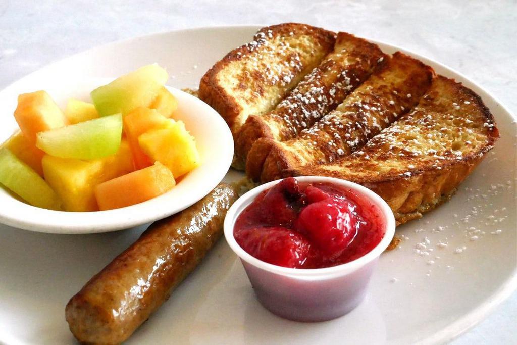 Kids French Toast Sticks · French Toast sticks with choice of 2 sides and a drink.