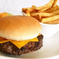 Kids Cheeseburger · Cheeseburger with choice of 2 sides and a drink.