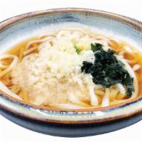 Udon · seaweed, ginger, green onion, tempura crunch, fish broth