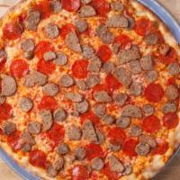 Meat Lover'S Pie · Sausages, pepperoni, meatballs, shredded mozzarella and marinara.
