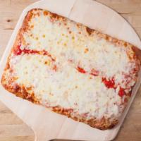 Siclian Pie · A deep dish square with marinara and shredded mozzarella.