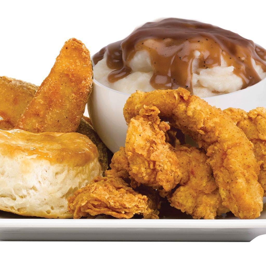 Super Tenders Meal (8) · Includes 2 large sides and 4 biscuits. Serves 4.