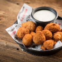 Breaded Mushrooms · 900 cal. Served with a side of ranch.