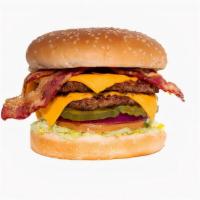 Double Double Bacon · Two Patties, Bacon, Lettuce, Tomato, Pickles, Onions, and Special Sauce.