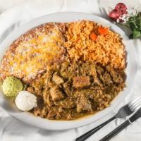Chile Verde · Comes with guacamole and sour cream.
