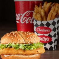 Spicy Chicken Sandwich Combo · This chicken bites back. Heat things up with our crispy Spicy Chicken topped with crisp iceb...