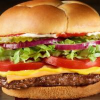 Cheese Champ®  · All hail the champ. Made with a hand-seasoned, 100% beef patty topped with American cheese, ...