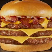 Triple Baconzilla!® · Warning: there will be bacon. Take on these three large hand-seasoned, 100% beef hamburger p...
