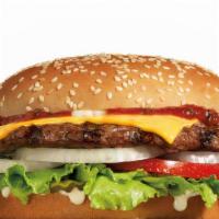 Famous Star With Cheese · Charbroiled All-Beef Patty, Melted American Cheese, Lettuce, Tomato, Sliced Onions, Dill Pic...