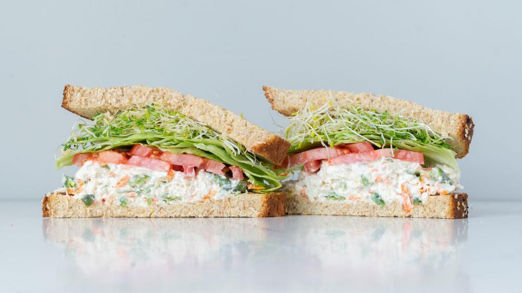 Chicken Salad Sandwich · chicken salad, tomatoes, lettuce, sprouts served on multi grain bread (485 cal)