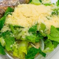 Caesar Salad · Romaine lettuce, homemade croutons, shredded, and grated Parmesan cheese with caesar dressin...