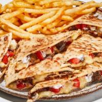 Mediterranean Melt · Gyro meat, diced tomato, cheese, spicy tzatziki, multigrain lavash served with choice of sid...
