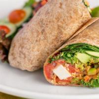 Protein Veggie Wrap* · Fresh broccoli, bell pepper, onions, lettuce, tomato, avocado, feta cheese, tofu, and our fa...