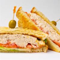 #18. Tuna Sandwich · White Tuna, Mayo, Lettuce, Tomatoes & Onions