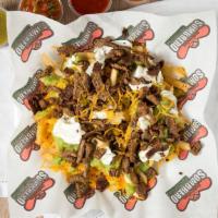 Carne Asada Fries-1/2 · choice of meat, topped with cheese