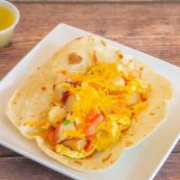 Breakfast Vegetable Taco · Pico de gallo, egg, potato, cheese