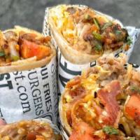 Breakfast Burrito W/ Meat · Egg, hash browns, beans, onions, cheese and salsa with your choice of meat