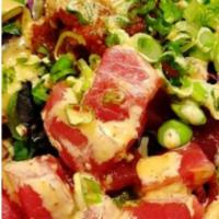 Tuna Lover Bowl · Favorite. Protein: tuna (2 scoops), spicy tuna (2 scoops). Topping: jalapeño, peas, sunomono...