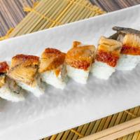 Dragon · Tempura shrimp, crabmeat | eel | masago |  special sauce