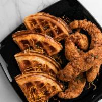 Fried Catfish N' Wafflez · Tender, flaky, golden fried catfish fillet served with your choice of our signature vanilla ...