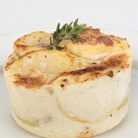 Potato Dauphinois Au Gratin (Each) · Potatoes , cream, white sauce, eggs, potato starch, garlic, parsley, rosemary, and thyme.