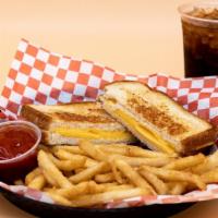 Grilled Cheese Combo · A grilled cheese sandwich, French fries, and a drink.