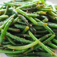 Stir Fried Green Beans (No Rice) · Choice of meat; Stir fried beans with garlic and homemade sauce