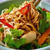 Thai Chow Mein · Choice of Meat; Thai style pan-fried egg noodles with cabbage, onion, bean sprouts, carrots,...