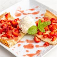 Blankies · Bru style crepes with strawberry,housemade whipped cream housemade strawberry syrup