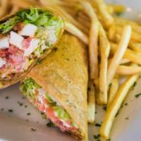 Chipotle Wrap · Lettuce and tomato with house made chipotle sauce, served with french fries.